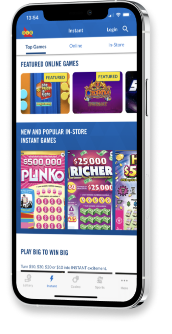 Ontario Lottery and Gaming Corporation Phone display